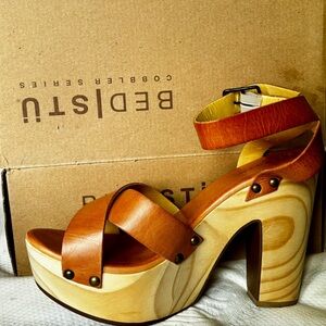 BED|STU Women's Brown Leather Heels